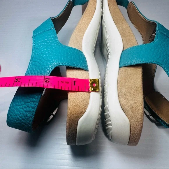 Vionic Terra Women's Teal Leather Sandals Size 7.5 - Picture 11 of 13